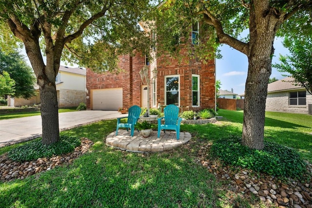 11113 Harvest Time Dr, Austin, TX 78754 - view of front of home featuring driveway, a garage, and brick siding