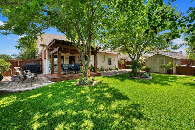 11113 Harvest Time Dr, Austin, TX 78754 - view of yard with a wooden deck and a patio area