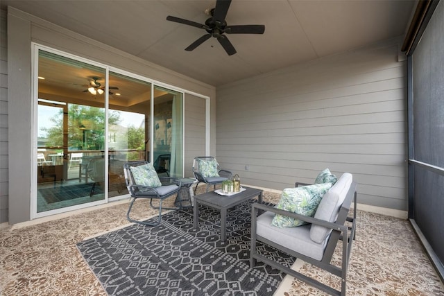200 Wild Sage Ln, Liberty Hill, TX 78642 - view of patio / terrace with ceiling fan