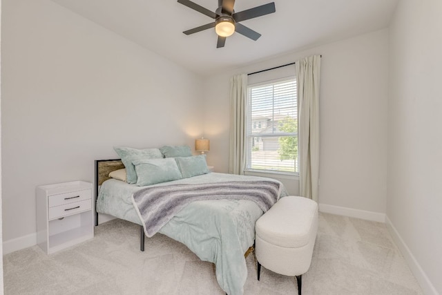 603 Arundel Rd, Austin, TX 78738 - bedroom with light carpet, baseboards, and ceiling fan