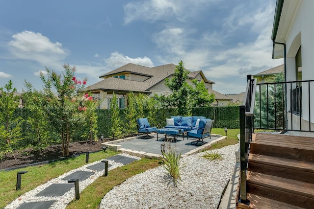 603 Arundel Rd, Austin, TX 78738 - fenced backyard with an outdoor living space and a patio area