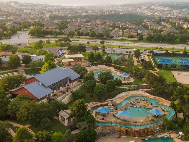 603 Arundel Rd, Austin, TX 78738 - aerial view of residential area with a pool area