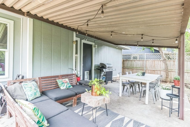 609 Blackberry Dr, Austin, TX 78745 - view of patio / terrace featuring grilling area, an outdoor living space, and outdoor dining area