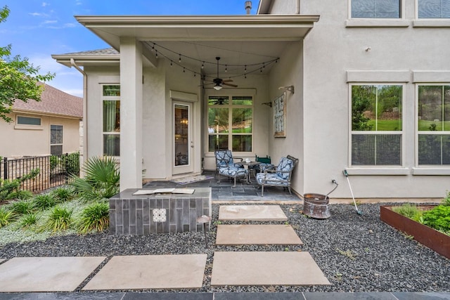 121 Cartwheel Bnd Unit 42, Austin, TX 78738 - view of patio with a ceiling fan and outdoor lounge area