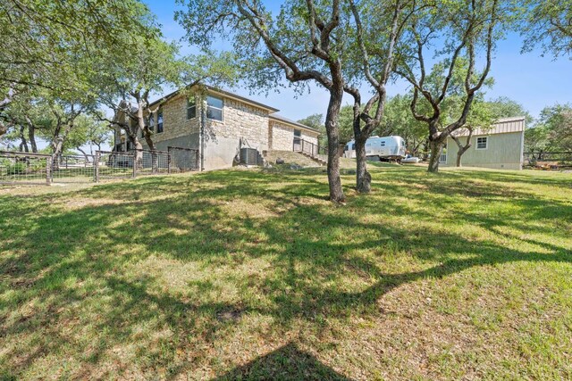 820 Morgan Hill Dr, Dripping Springs, TX 78620 - view of yard featuring central air condition unit