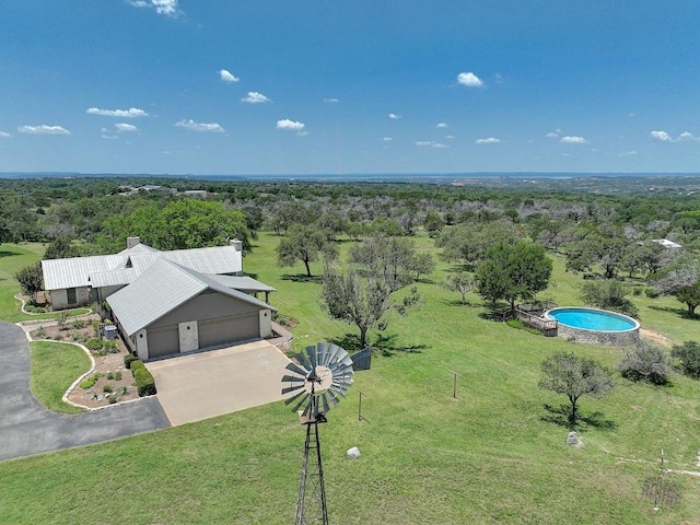 3514 Fm 3509, Burnet, TX 78611 - view from above of property with a pool area and a forest