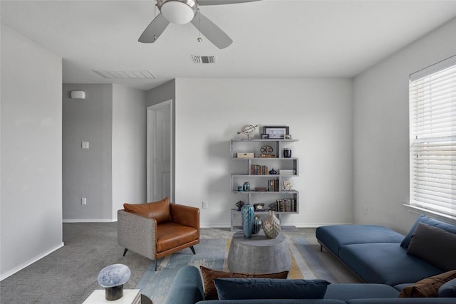 144 Holstein St, Hutto, TX 78634 - living room featuring carpet and a ceiling fan