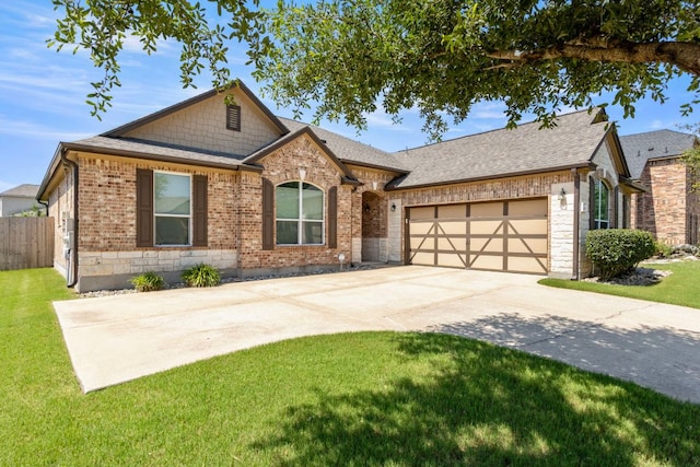 18401 Pencil Cactus Dr, Pflugerville, TX 78660 - view of front of property featuring an attached garage, driveway, brick siding, and a shingled roof