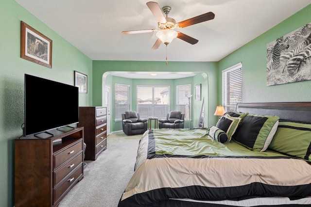 18401 Pencil Cactus Dr, Pflugerville, TX 78660 - bedroom featuring light carpet and ceiling fan