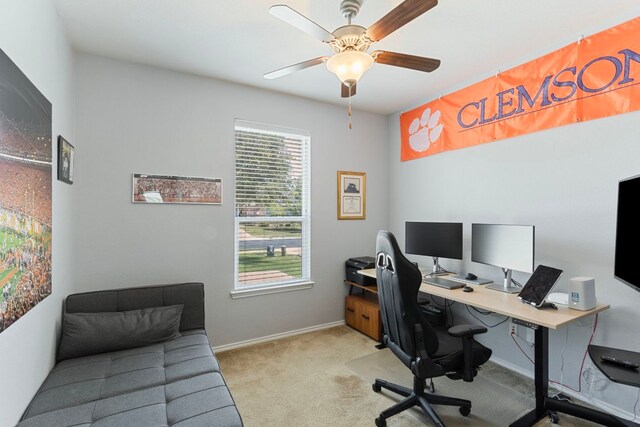 18401 Pencil Cactus Dr, Pflugerville, TX 78660 - office with light colored carpet and ceiling fan