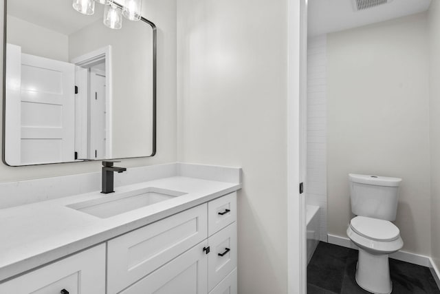 210 Las Colinas Dr, Georgetown, TX 78628 - bathroom featuring vanity, toilet, and shower / tub combination