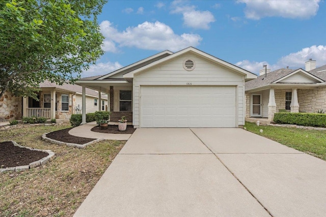 8520 Chick Pea Ln, Austin, TX 78748 - view of front of house with an attached garage and concrete driveway