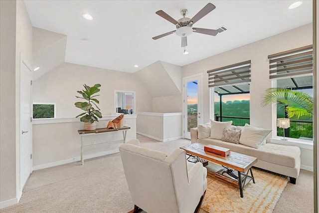 19506 Inverness Dr, Lakeway, TX 78669 - living area featuring plenty of natural light, baseboards, carpet flooring, and recessed lighting