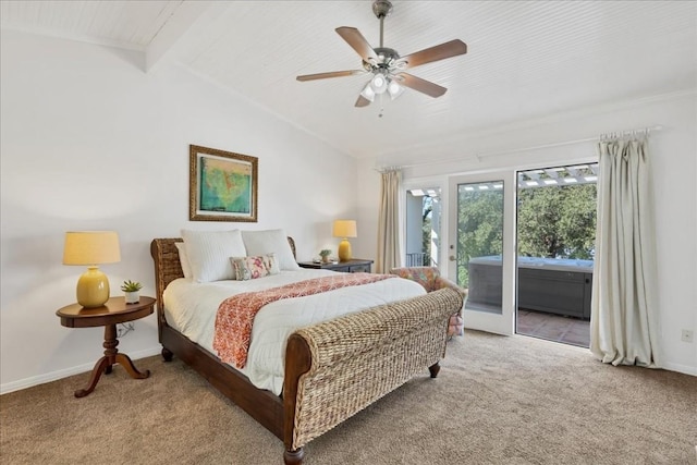 922 Challenger, Lakeway, TX 78734 - bedroom with carpet flooring, access to outside, baseboards, and ceiling fan