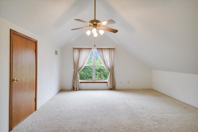 9438 Circle Dr, Austin, TX 78736 - bonus room featuring vaulted ceiling, carpet, and a ceiling fan