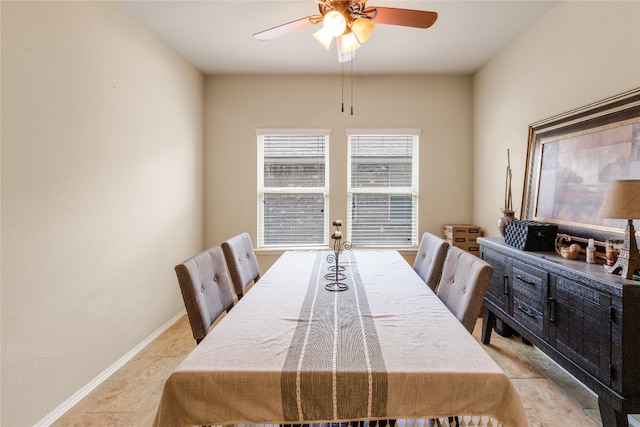 107 Marklawn Ln, Hutto, TX 78634 - dining room featuring ceiling fan and light tile patterned flooring