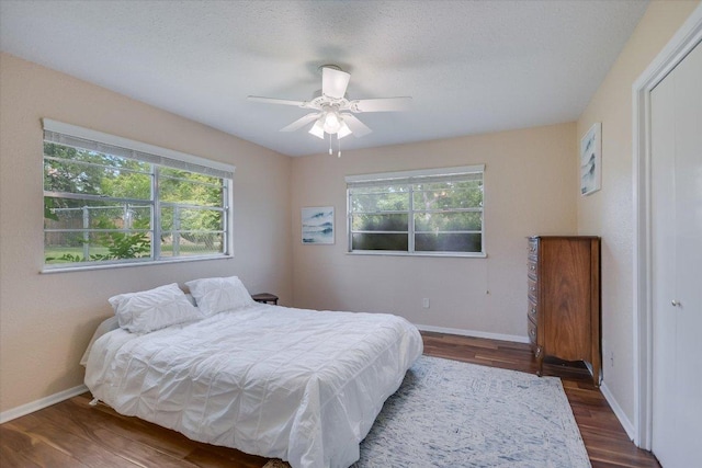 9504 Flintrock Cir, Austin, TX 78737 - bedroom featuring multiple windows, wood finished floors, and baseboards