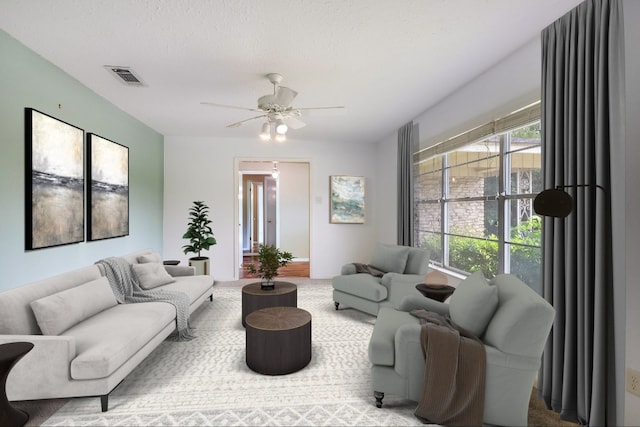 9504 Flintrock Cir, Austin, TX 78737 - living room with healthy amount of natural light and ceiling fan