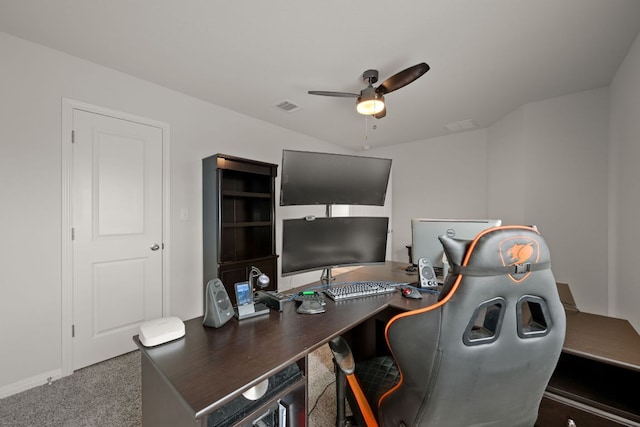 13712 Fallsprings Way, Manor, TX 78653 - office space featuring ceiling fan and carpet flooring