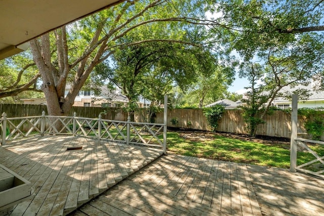 8417 Cornerwood Dr, Austin, TX 78717 - wooden terrace featuring a fenced backyard