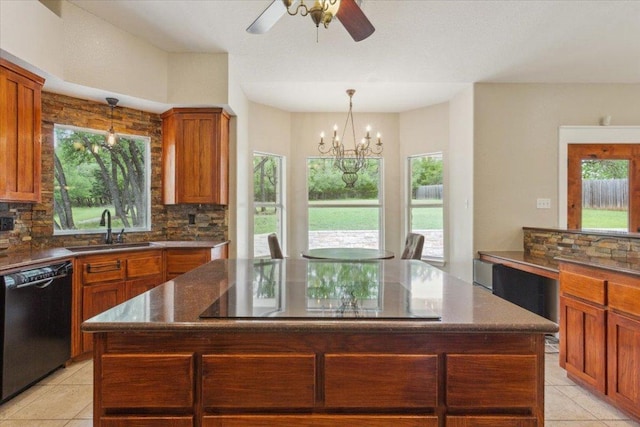 2105 Red Rock Dr, Belton, TX 76513 - kitchen featuring dishwasher, a sink, light tile patterned floors, and decorative backsplash