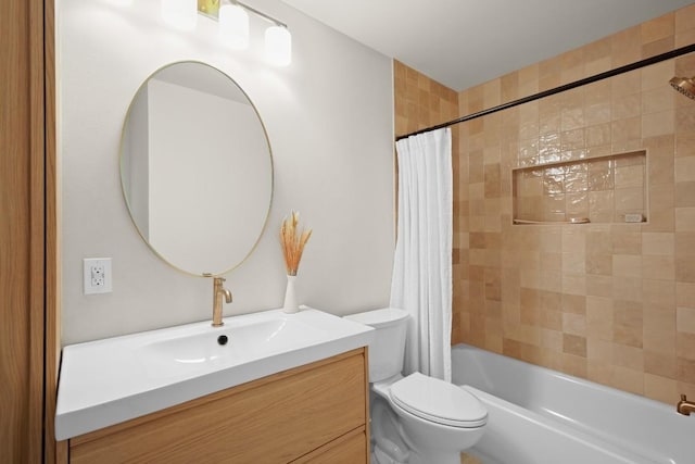 3809 Eton Ln, Austin, TX 78727 - full bath with vanity, toilet, and shower / bath combination with curtain
