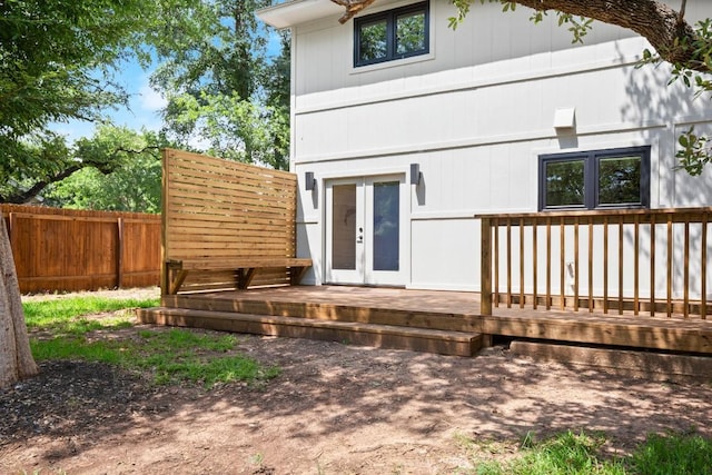 3809 Eton Ln, Austin, TX 78727 - back of property featuring a deck and french doors