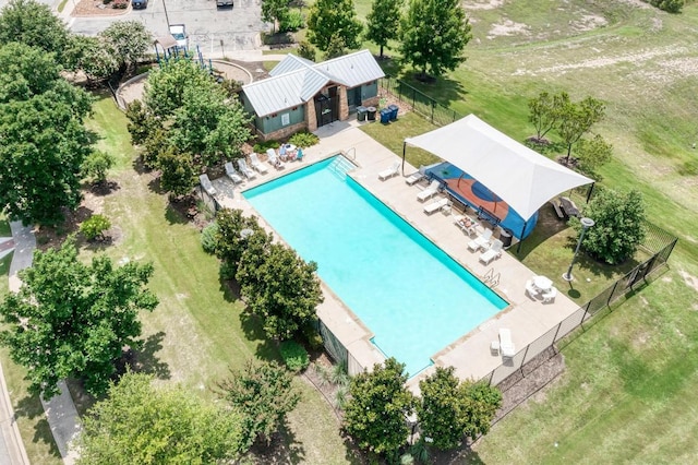 1101 Winecup Ct, Leander, TX 78641 - view from above of property with a pool area
