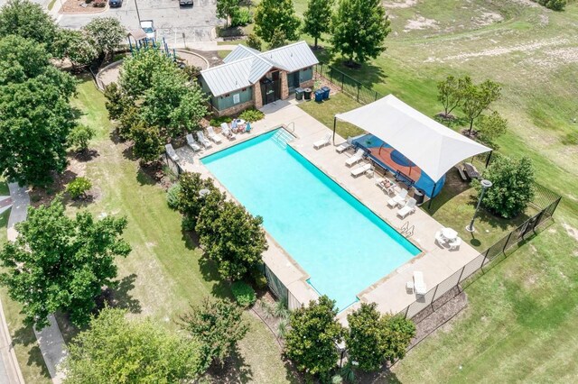 1101 Winecup Ct, Leander, TX 78641 - bird's eye view of a pool area