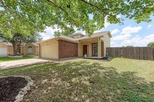 1101 Winecup Ct, Leander, TX 78641 - ranch-style house featuring brick siding, an attached garage, driveway, and roof with shingles