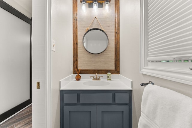 101 Explorer Cv, Lakeway, TX 78734 - bathroom featuring vanity and wood finished floors
