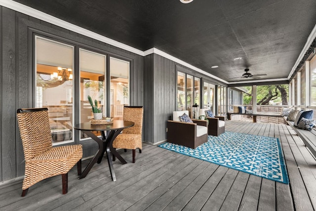 101 Explorer Cv, Lakeway, TX 78734 - deck featuring an outdoor living space and ceiling fan