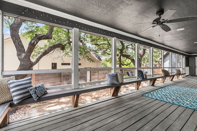 101 Explorer Cv, Lakeway, TX 78734 - unfurnished sunroom featuring ceiling fan