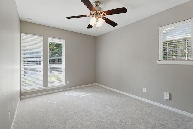 8506 Shenandoah Dr, Austin, TX 78753 - spare room featuring carpet flooring, baseboards, and ceiling fan