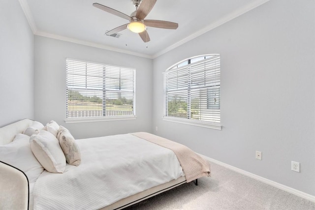 4000 Ranch Road 620 N Unit 7, Austin, TX 78734 - bedroom featuring ornamental molding, carpet flooring, baseboards, and a ceiling fan