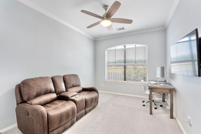 4000 Ranch Road 620 N Unit 7, Austin, TX 78734 - office featuring carpet, ceiling fan, baseboards, and ornamental molding