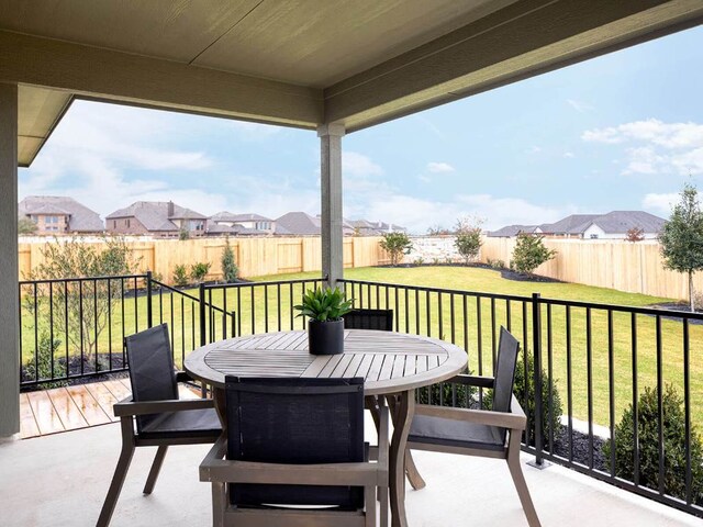 800 Sun Grove Trl, Andice, TX 78628 - view of patio / terrace featuring outdoor dining area, a residential view, and a wooden deck