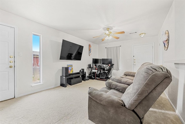 308 Janelle Drive A And B, Copperas Cove, TX 76522 - living room featuring carpet floors and ceiling fan