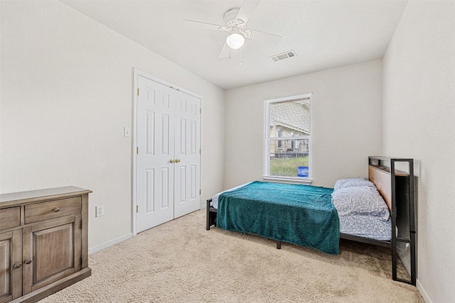 308 Janelle Drive A And B, Copperas Cove, TX 76522 - bedroom featuring light carpet, a ceiling fan, and a closet