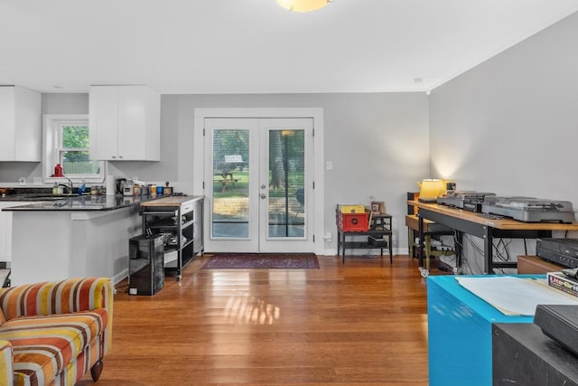 5205 Buffalo Pass, Austin, TX 78745 - living room with french doors and wood finished floors