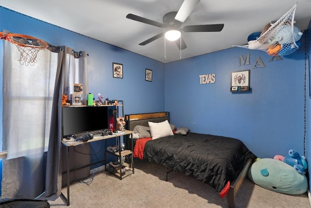 2000 Holly Springs Dr, Taylor, TX 76574 - bedroom with carpet and ceiling fan