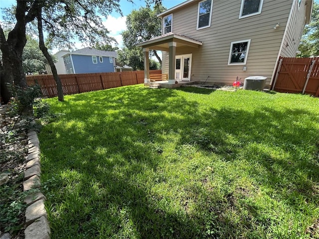 125 Lilly Crk, Boerne, TX 78006 - view of yard with central AC unit and a patio