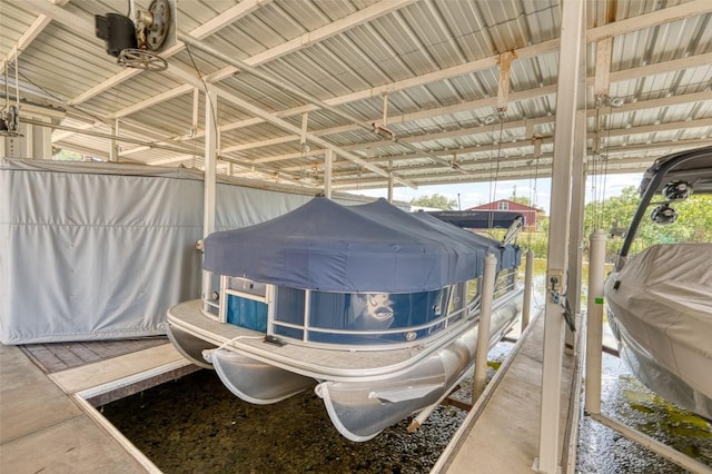 dock area with boat lift