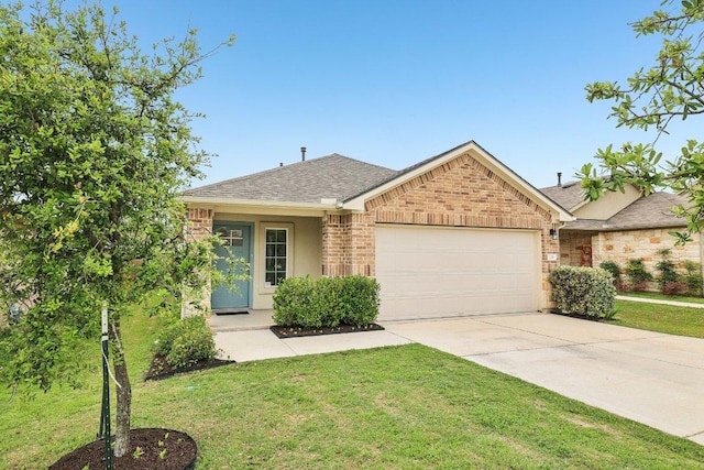 136 Ellinger Rd, Georgetown, TX 78626 - ranch-style house with a garage, driveway, and a front yard