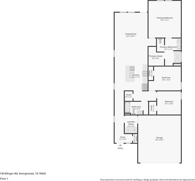136 Ellinger Rd, Georgetown, TX 78626 - room layout