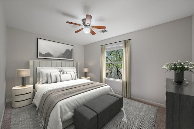 4308 Canyon Glen Cir, Austin, TX 78732 - bedroom with carpet, baseboards, and a ceiling fan