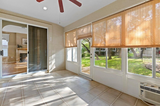 206 Whispering Wind Dr, Georgetown, TX 78633 - unfurnished sunroom with a wall mounted AC