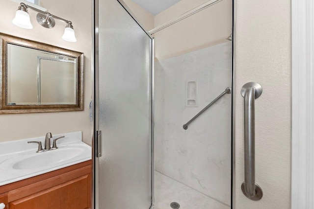 206 Whispering Wind Dr, Georgetown, TX 78633 - full bath featuring a stall shower and vanity