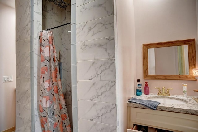 626 Sparta Field Rd, Waelder, TX 78959 - full bath with a shower with shower curtain and vanity