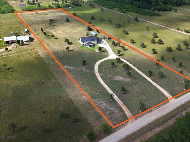 626 Sparta Field Rd, Waelder, TX 78959 - aerial view of sparsely populated area with property parcel outlined